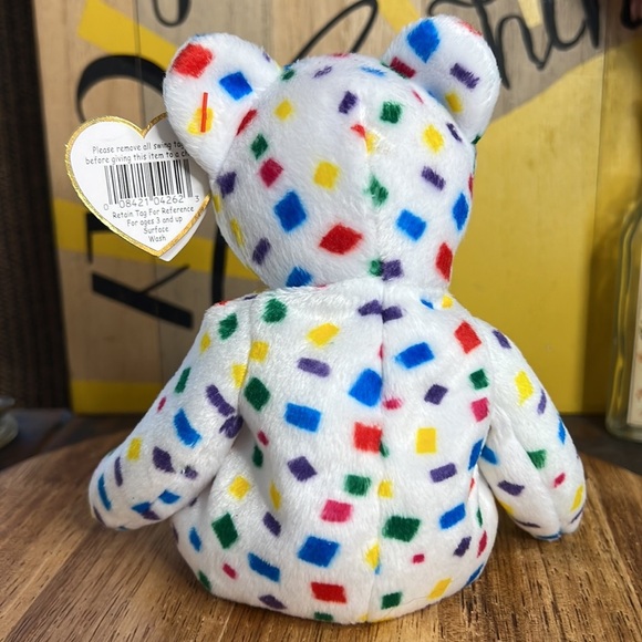 Ty K2 Beanie baby Celebration Confetti Themed Bear - Picture 6 of 9